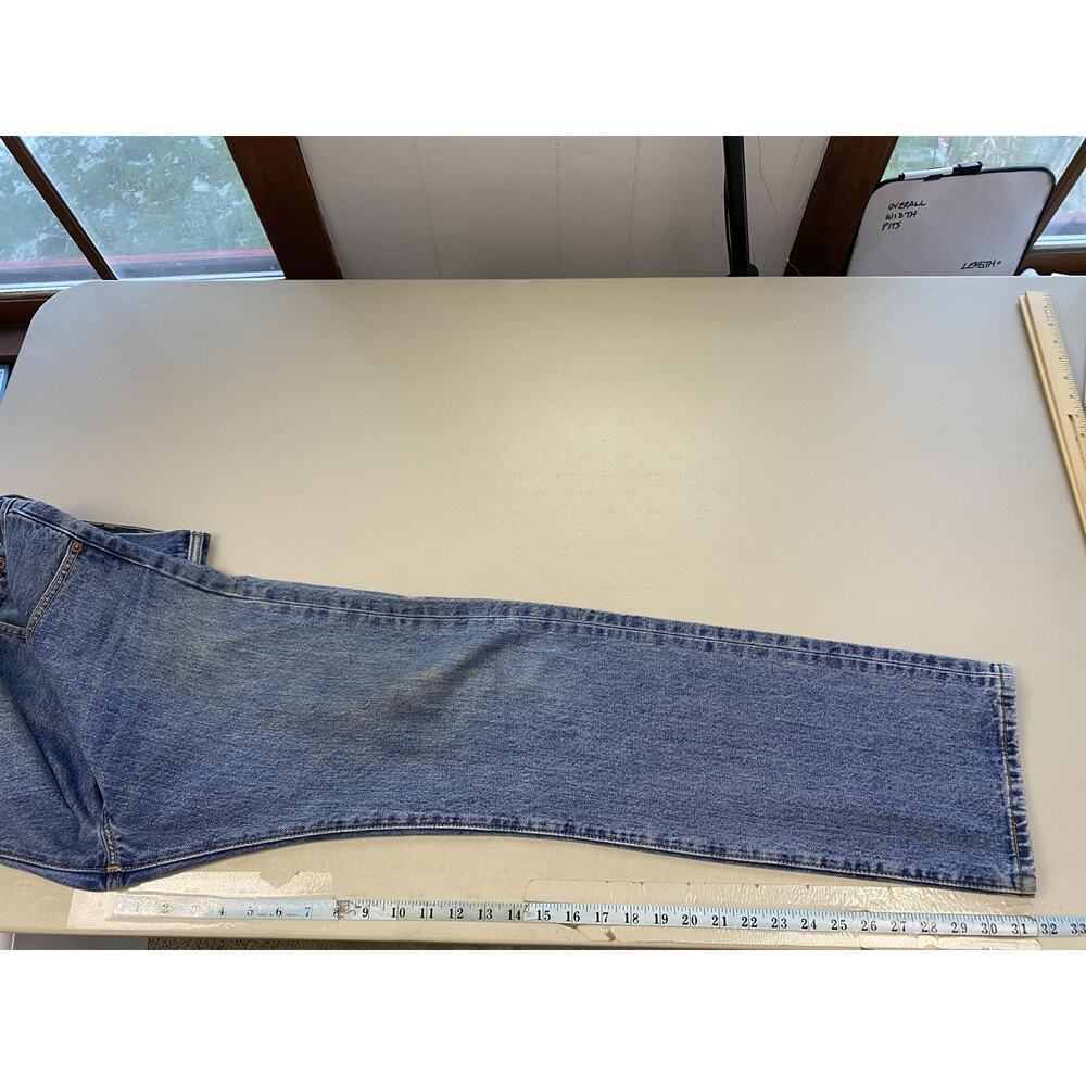 Vintage Y2K Levis 501 Jeans Mens 32x32 Button Fly Blue Straight Leg Medium Wash - Picture 11 of 16